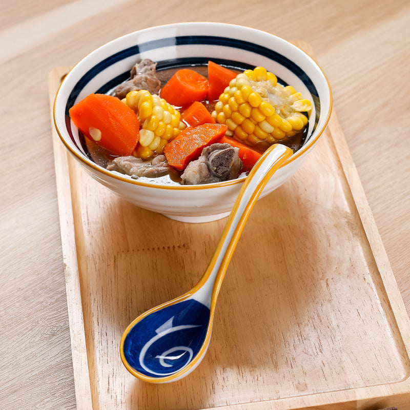 6.3" Blue Ceramic Spoons Set