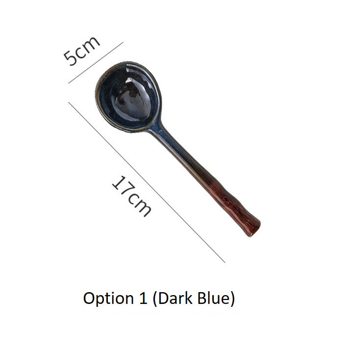 6.7" Long Handle Stoneware Spoon Set