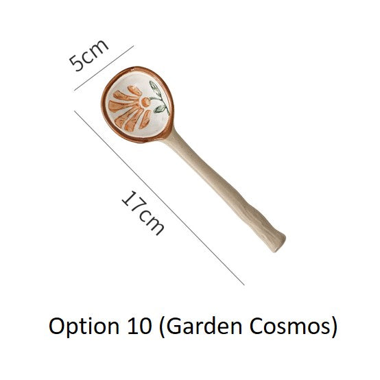 6.7" Long Handle Stoneware Spoon Set