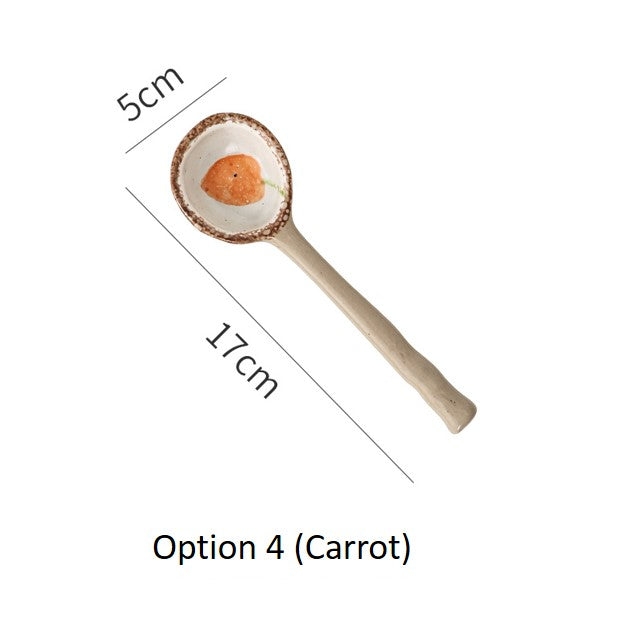 6.7" Long Handle Stoneware Spoon Set
