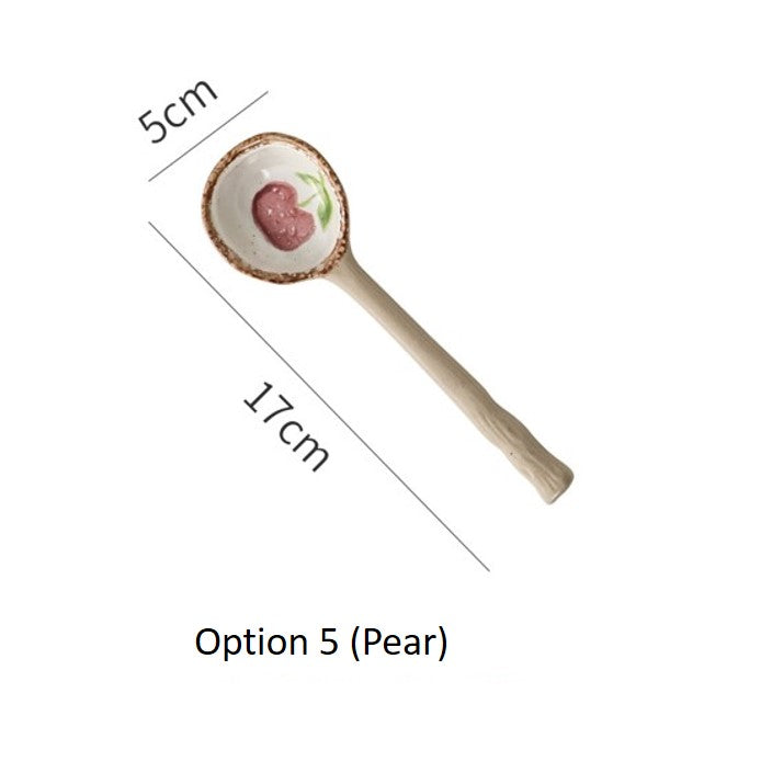 6.7" Long Handle Stoneware Spoon Set