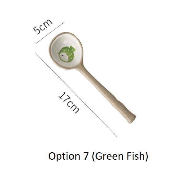 6.7" Long Handle Stoneware Spoon Set