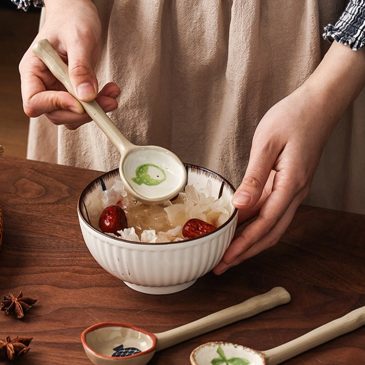 6.7" Long Handle Stoneware Spoon Set