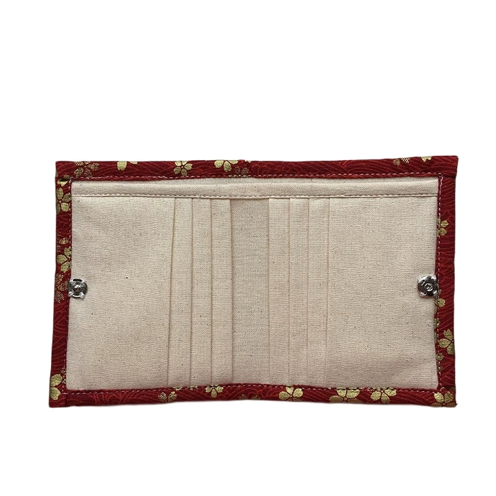 Handmade Japanese Golden Sakura Fabric Wallet