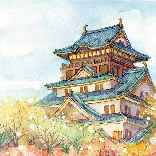 Japanese Watercolor Postcards Set