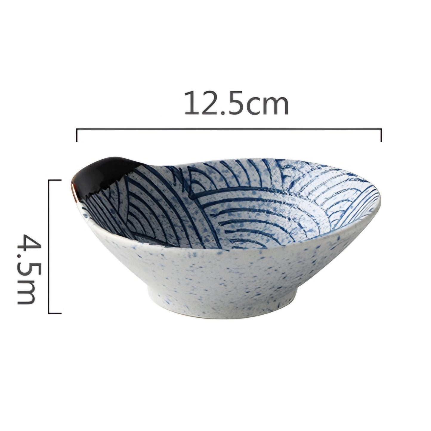 Seigaiha Handled Ceramic Appetizer and Dipping Bowls 100ml