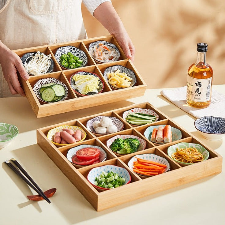 Japanese Appetizer Plates 9 Piece Serving Tray Set