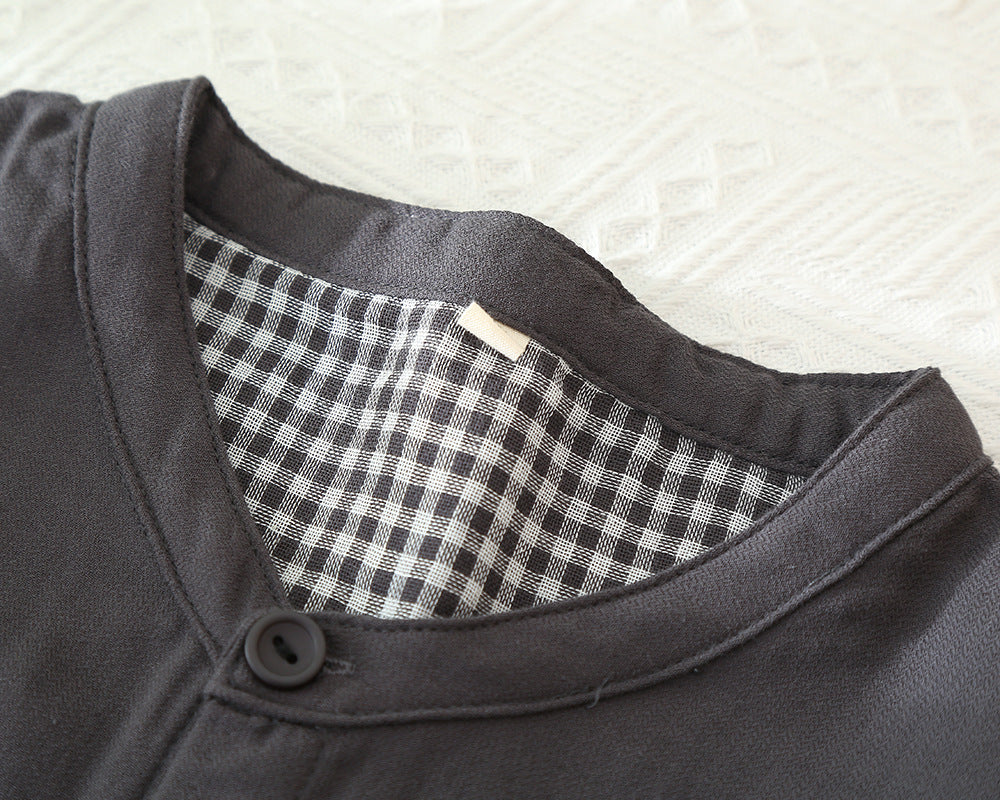 Charcoal Gray Double Gauze Pajamas Set