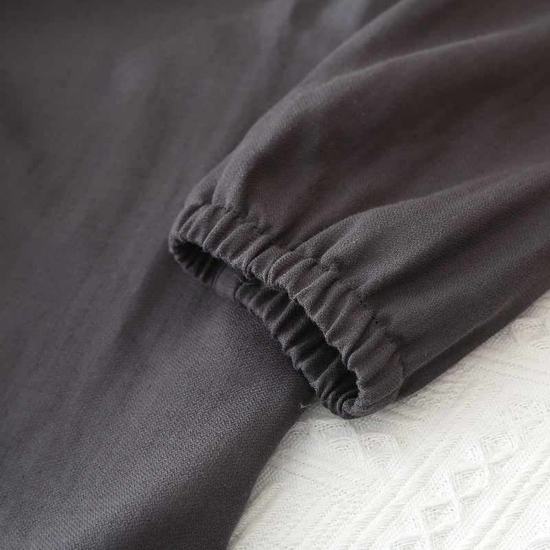 Charcoal Gray Double Gauze Pajamas Set
