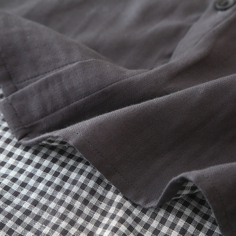 Charcoal Gray Double Gauze Pajamas Set