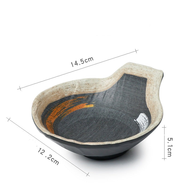 Gold Paint Brush Stroke Handled Dipping Bowls 150/170ml