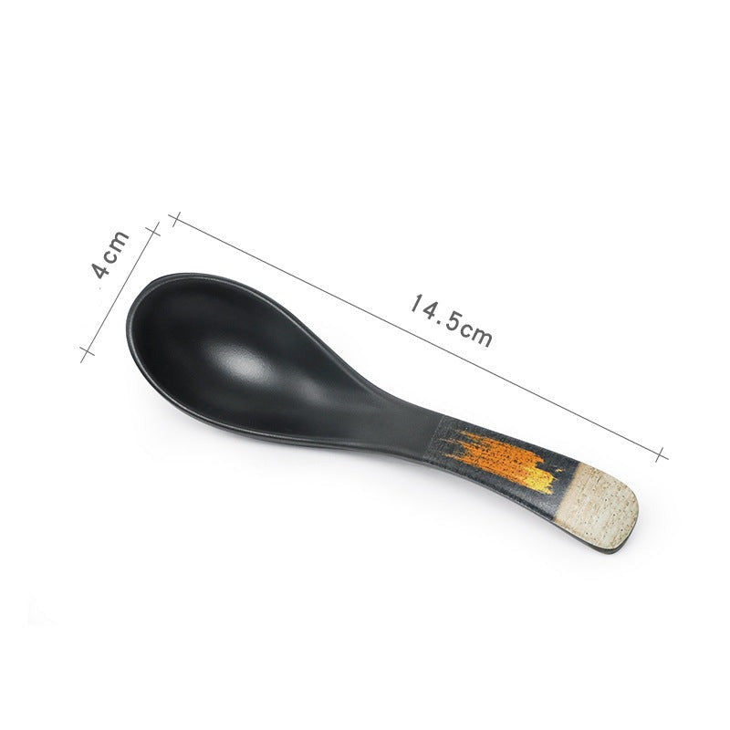 5.7" Gold Paint Brush Stroke Spoons Set