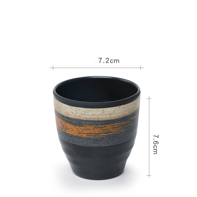 Gold Paint Brush Stroke Tea Cups