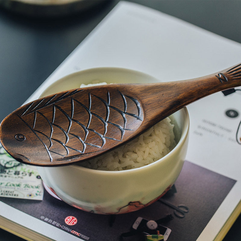 Japanese Fish Shaped Wooden Rice Paddle