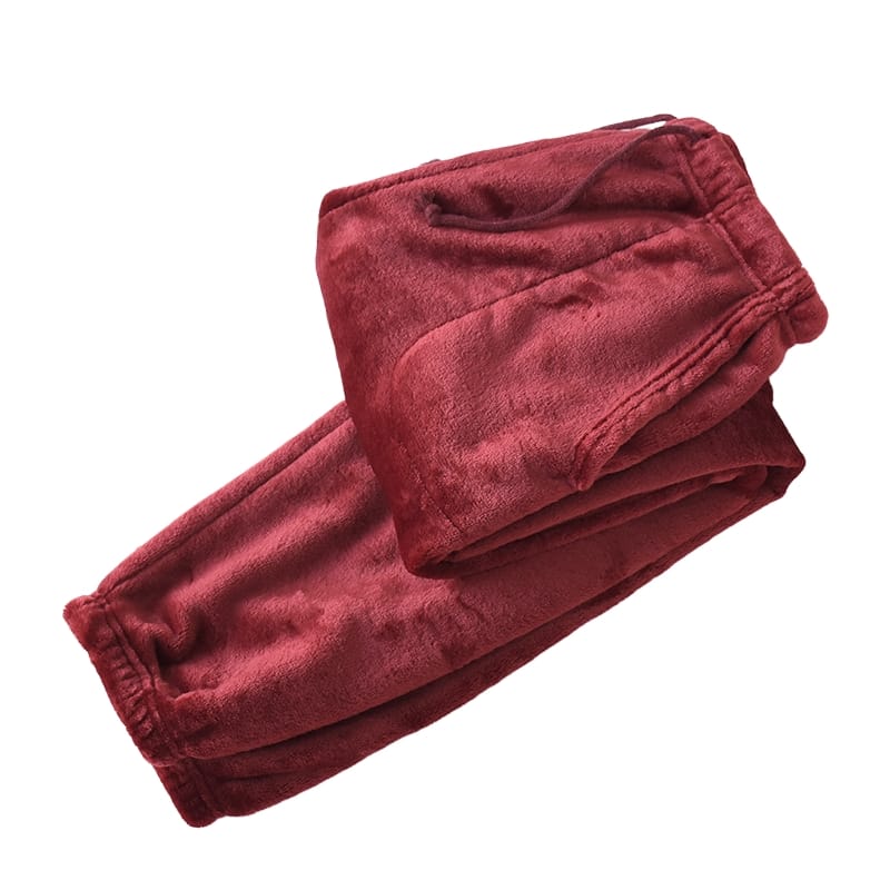 Red Winter Flannel Pajama Pants For Men