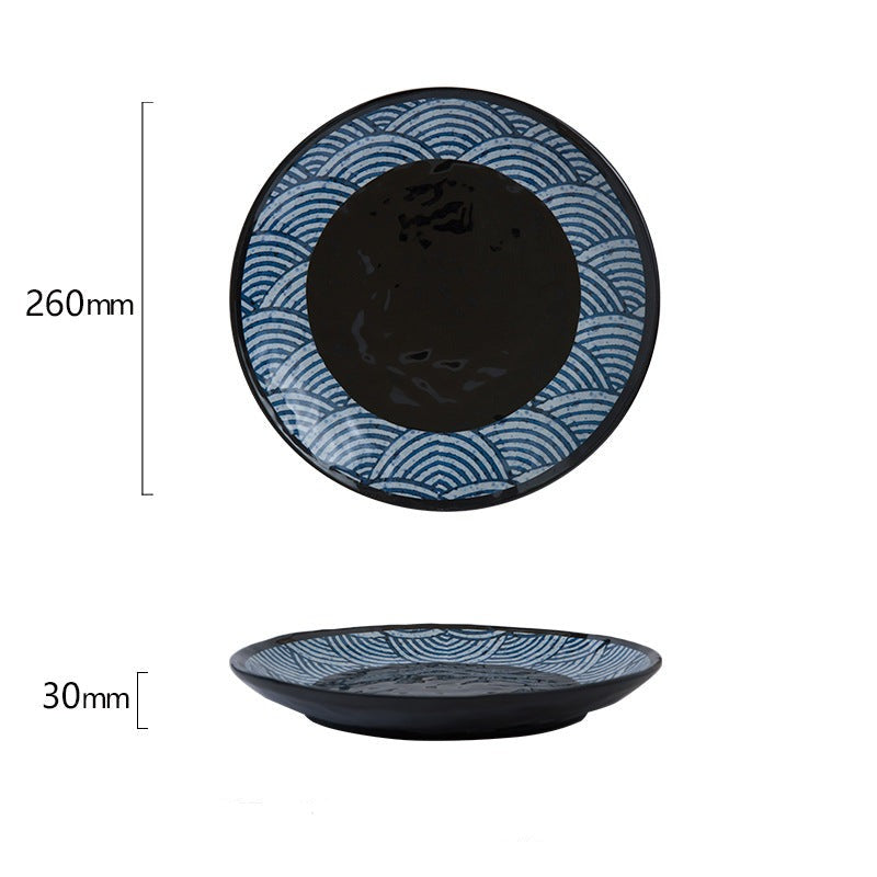 Seigaiha Ceramic Deep Plate 10"