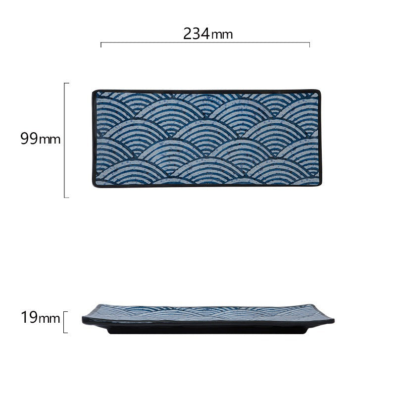 Seigaiha Ceramic Rectangular Plate
