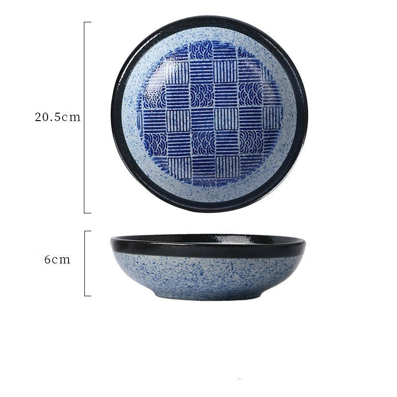 Seigaiha Ceramic Salad Mixing Bowl