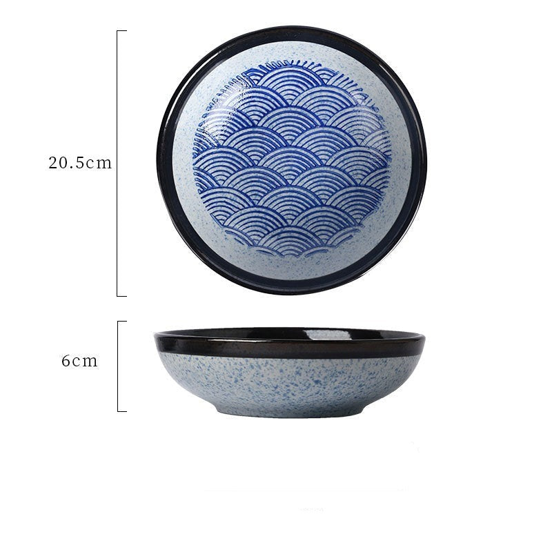 Seigaiha Ceramic Salad Mixing Bowl
