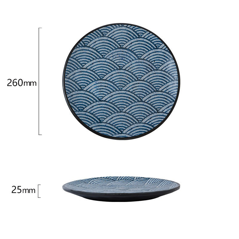 Seigaiha Ceramic Dinner Plate 10"