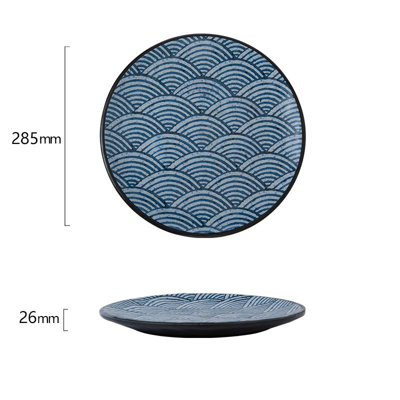 Seigaiha Ceramic Dinner Plate 11"
