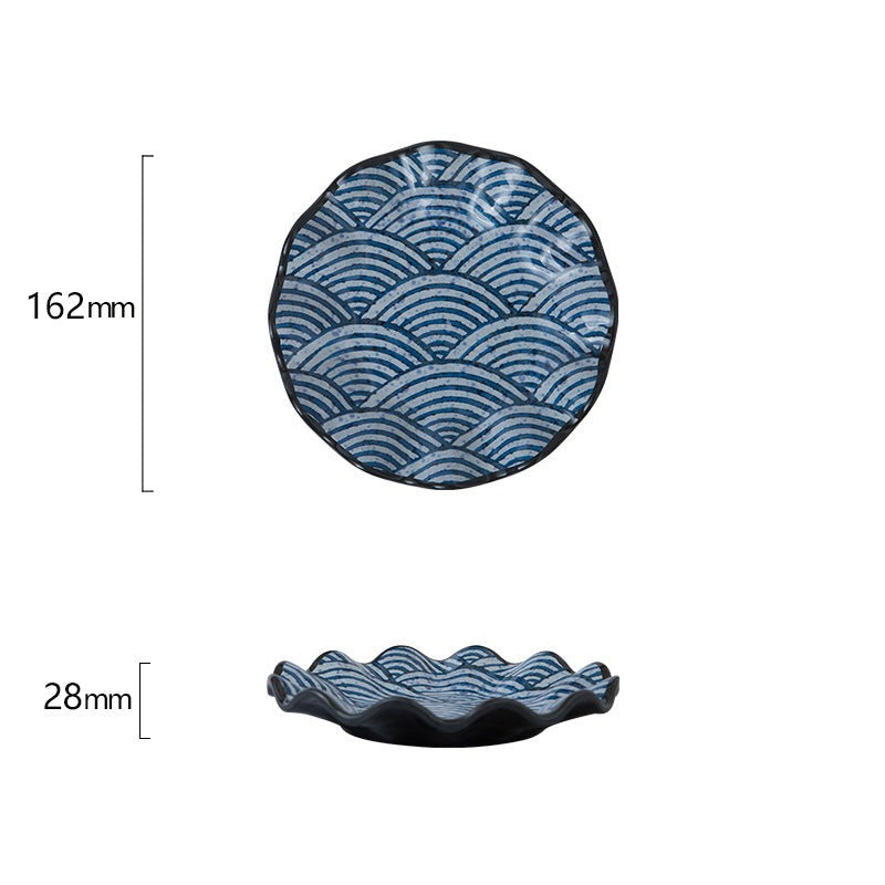 Seigaiha Wave Edge Plates 6.3"/8.6"