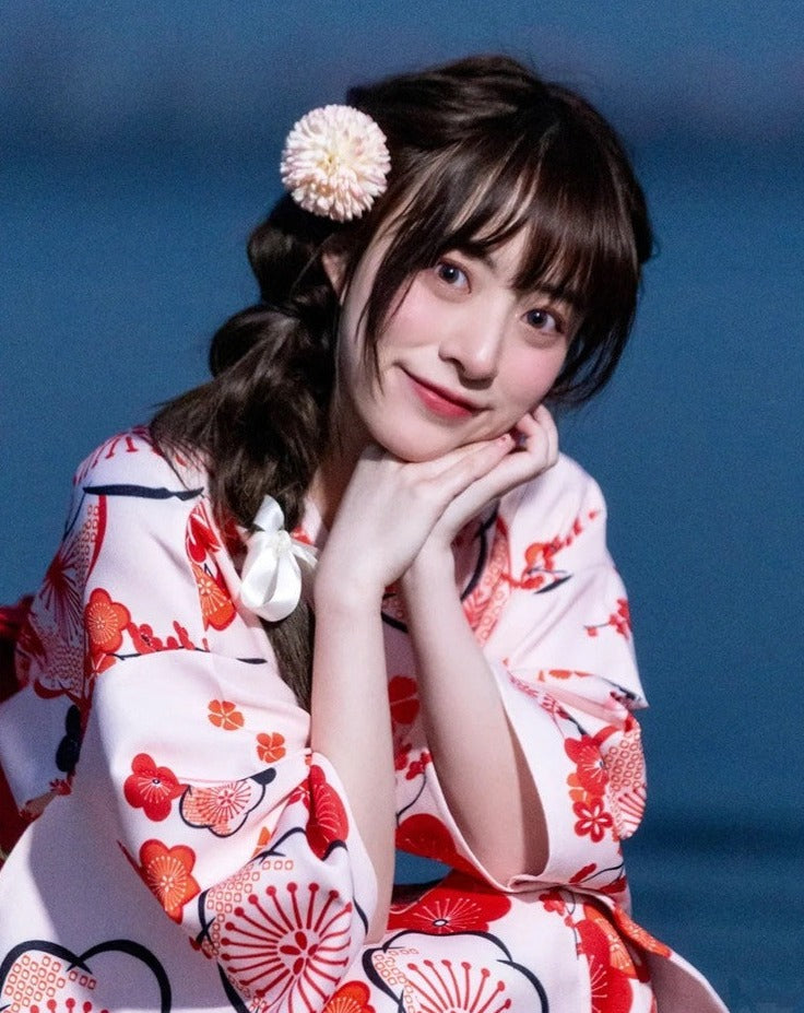 Women Sakura & Hanabi Yukata Robe and Obi Belt Set