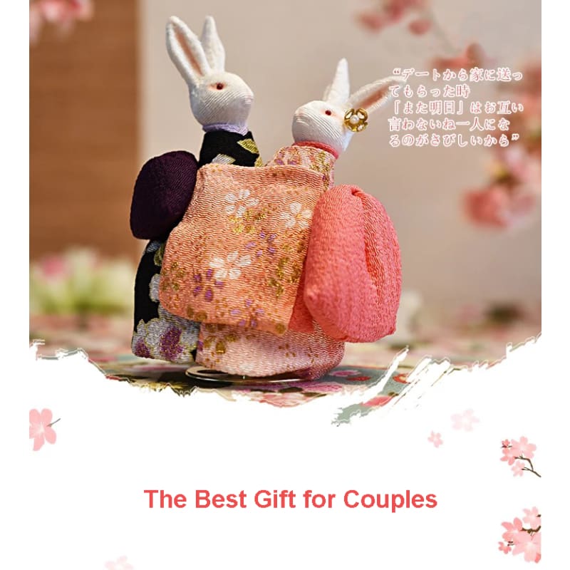 Couple Kimono Rabbit Music Doll