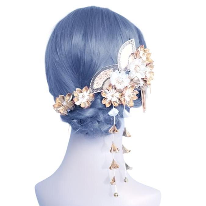 Golden Sakura Hair Accessories Set | Tsumami Kanzashi