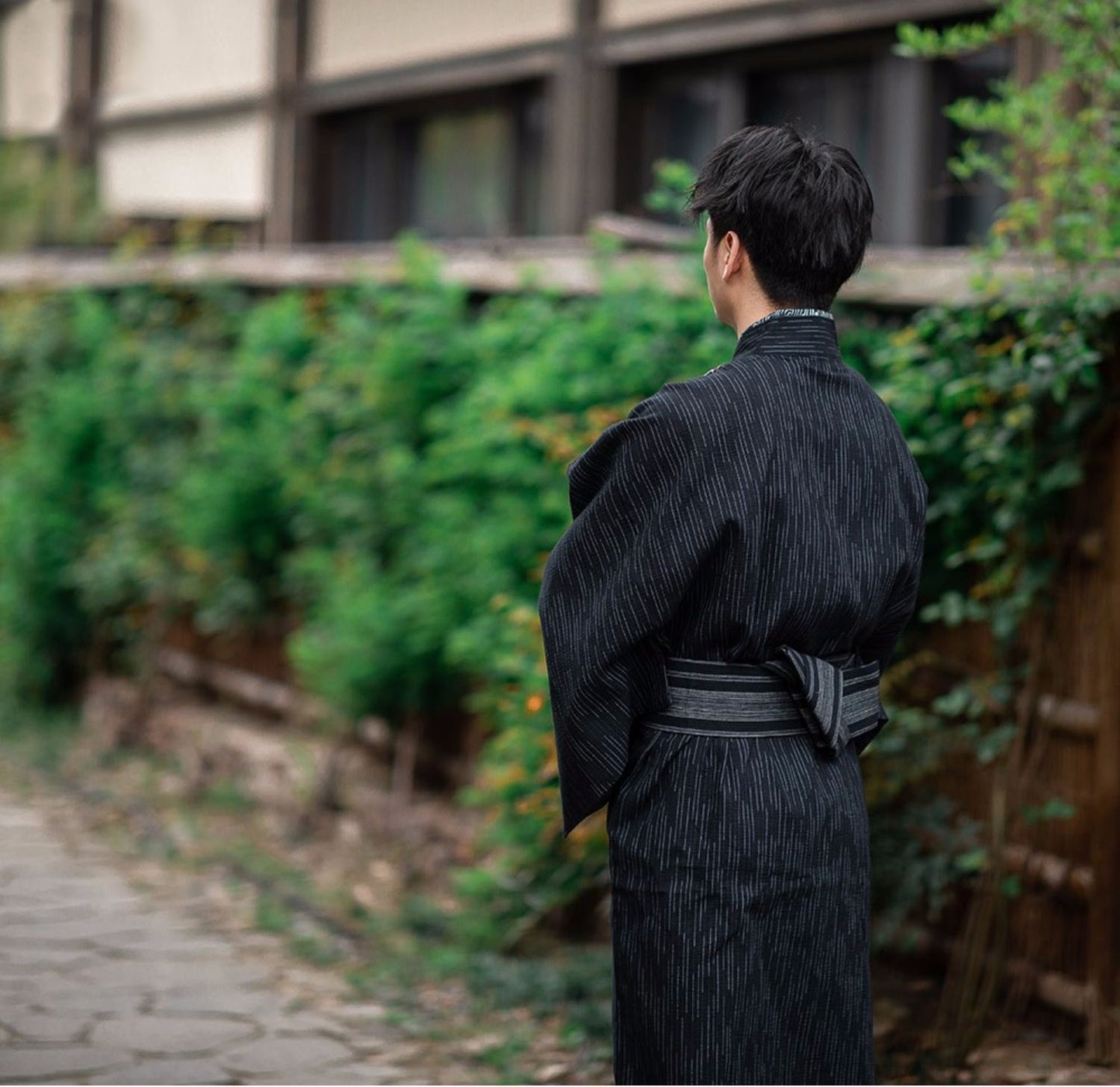 Men Wave Pattern Kimono Bathrobe
