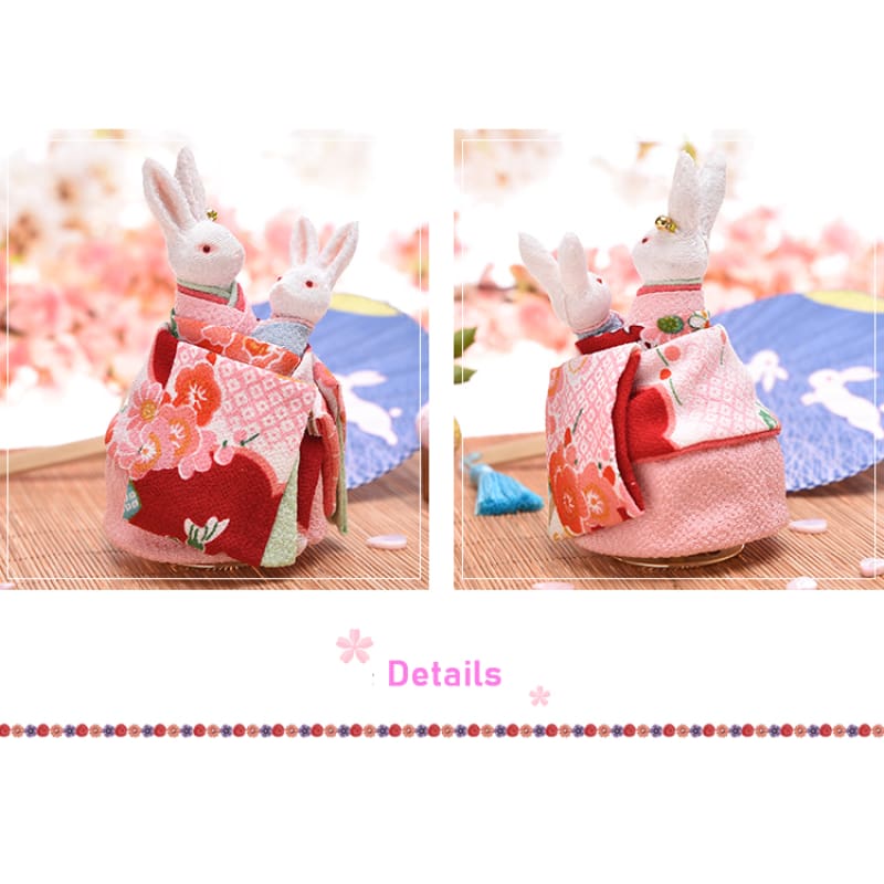 Oyako Kimono Rabbit Music Doll