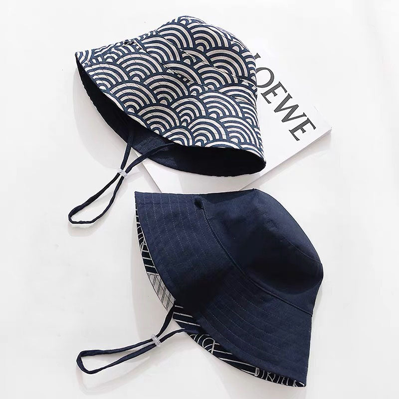 Reversible Seigaiha Bucket Hat