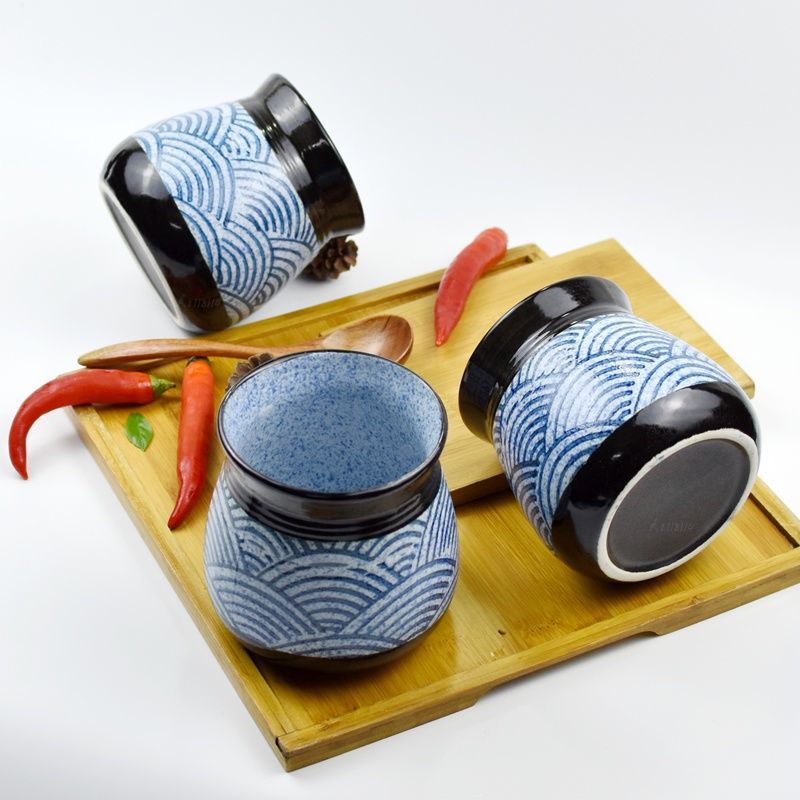 Seigaiha Chopsticks Utensils Storage Bottle