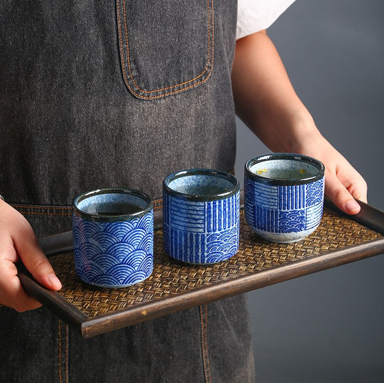 Seigaiha Ceramic Japanese Tea Cup