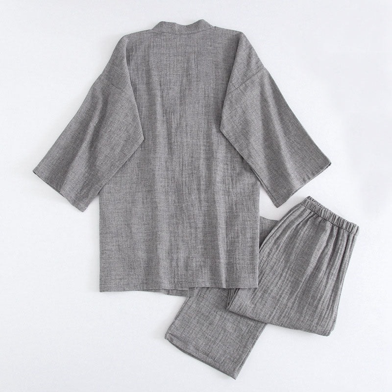 Washed Cotton Japanese Pajamas Set