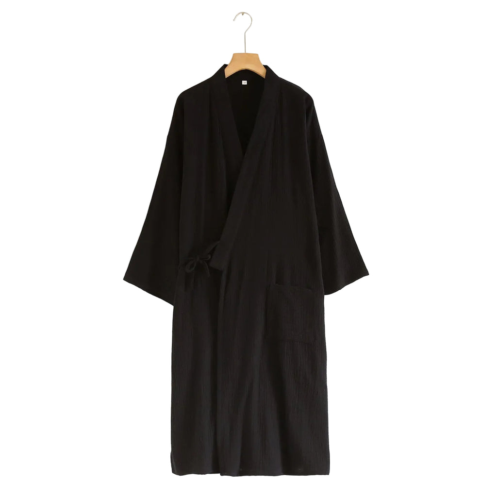 Double Gauze Tie-Waist Kimono Bathrobe