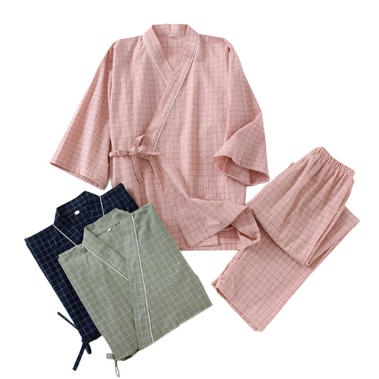 Checked Summer Japanese Sleepwear Set