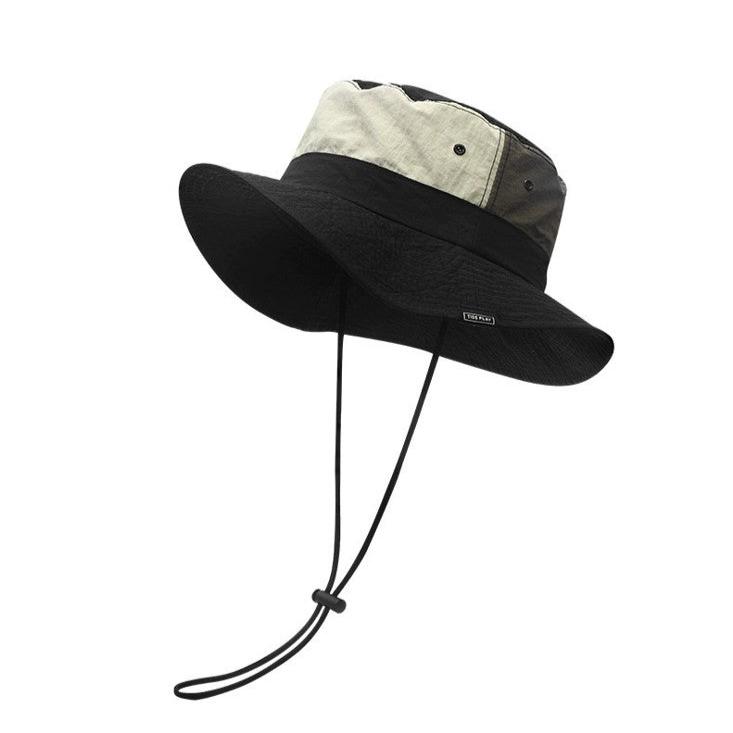 Color Block Quick-Dry Fisherman Hat Black