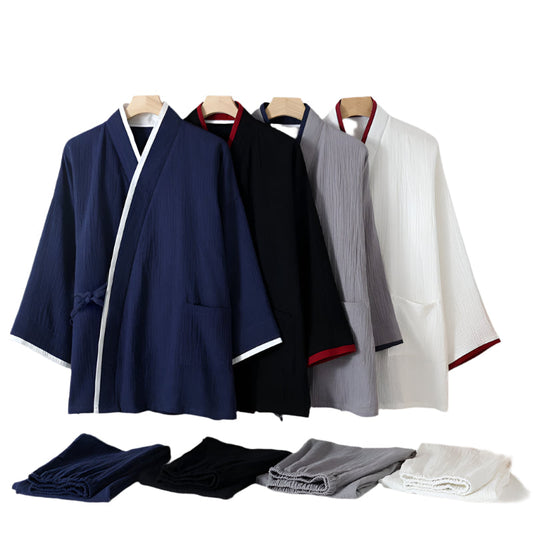 Cotton Crepe Kimono Pajama Set