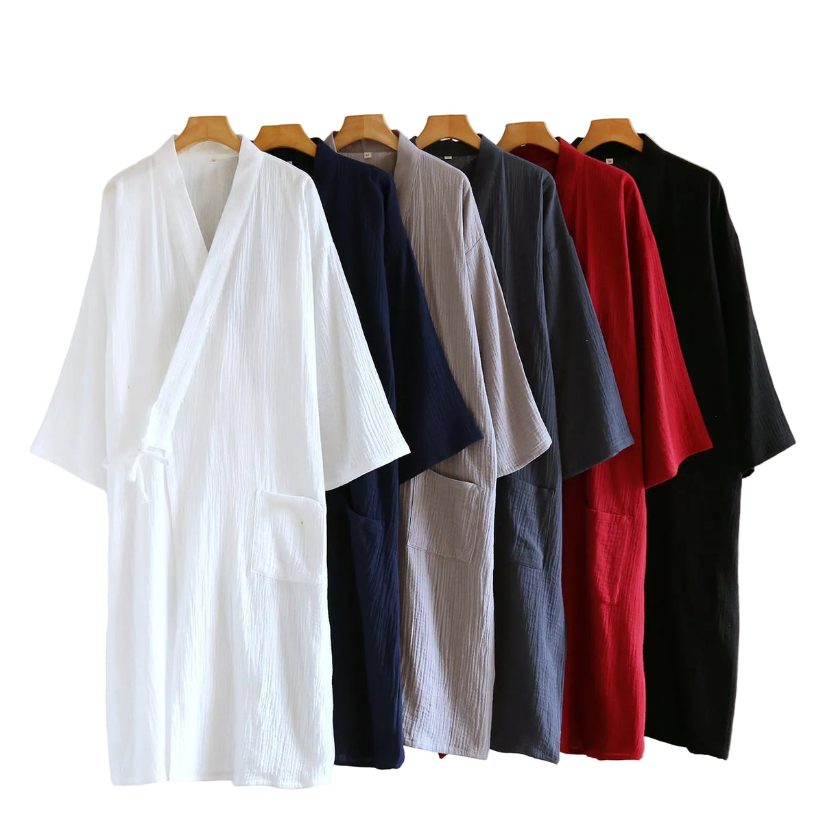 Double Gauze Tie-Waist Kimono Bathrobe
