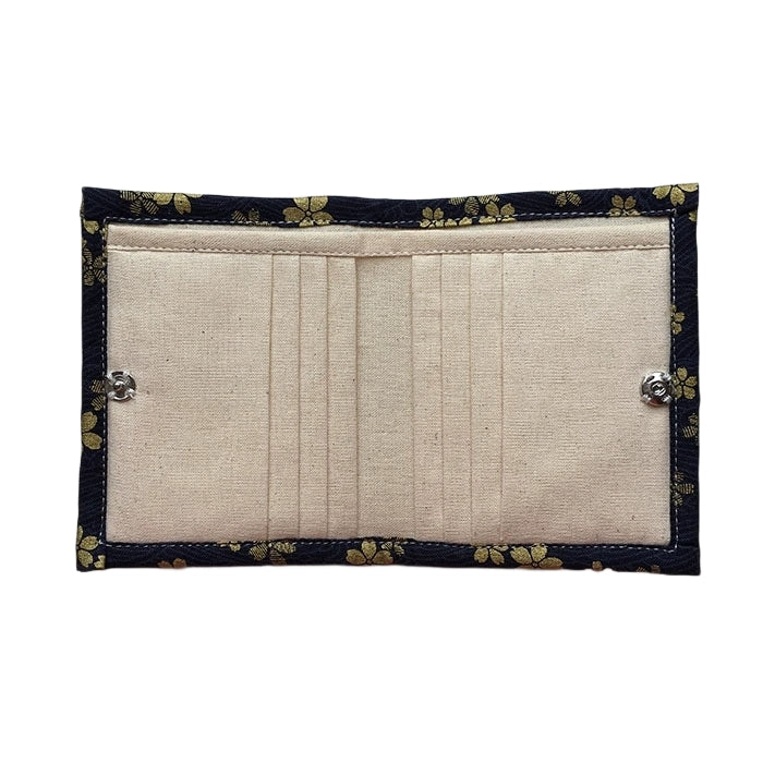 Handmade Japanese Golden Sakura Fabric Wallet