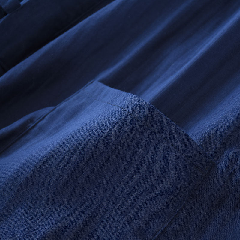 Close-up of blue fabric with a textured pattern