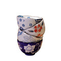 Japanese Floral Art Bowl 4-Piece Set