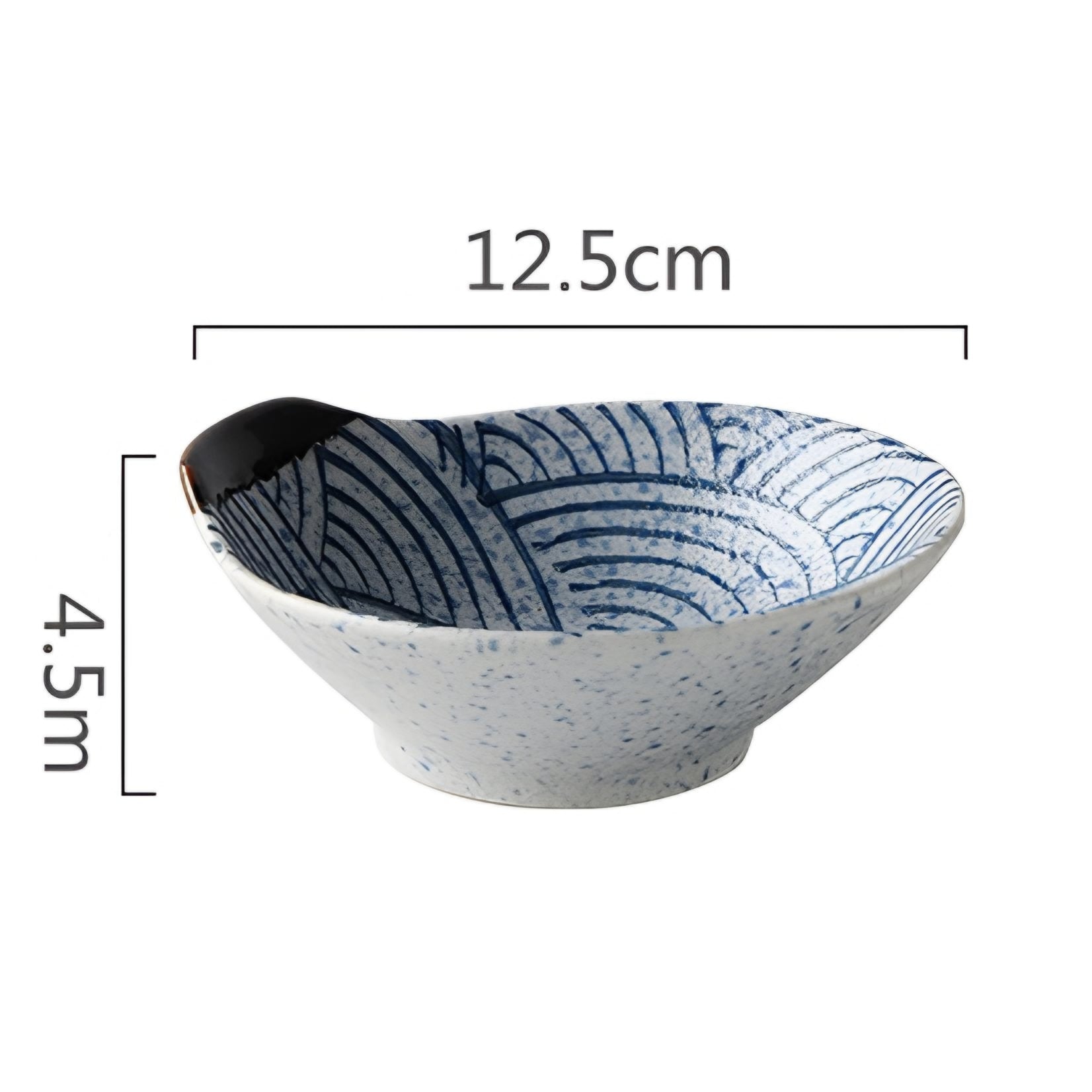 Seigaiha Handled Ceramic Appetizer and Dipping Bowls 100ml