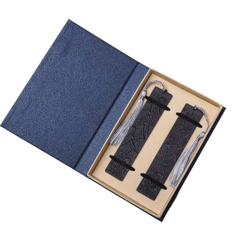 Sea and Mountain Wooden Bookmark 2-Piece Set Gift Box