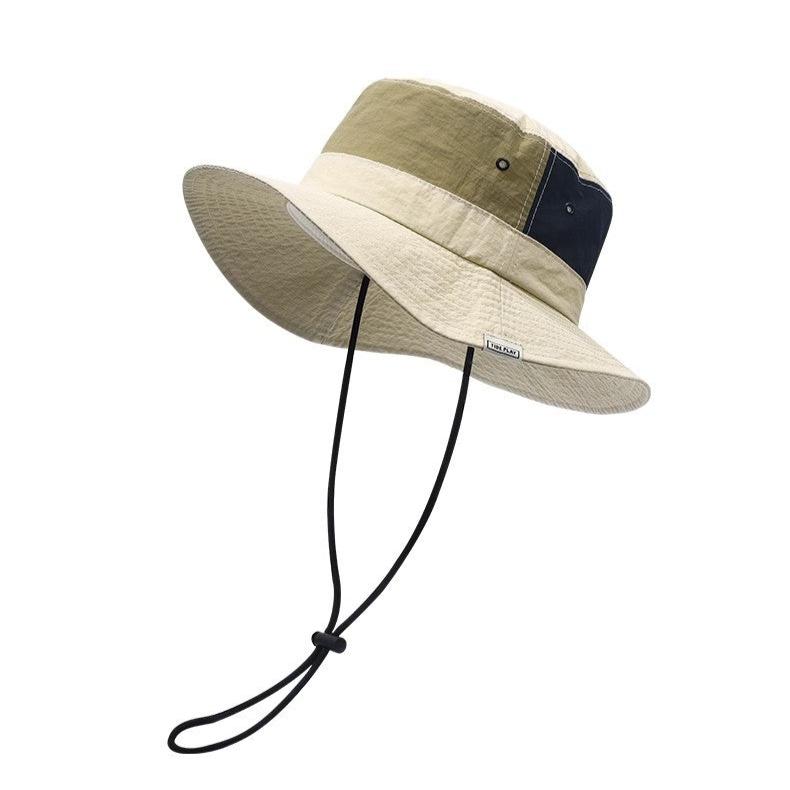 Color Block Quick-Dry Fisherman Hat Beige