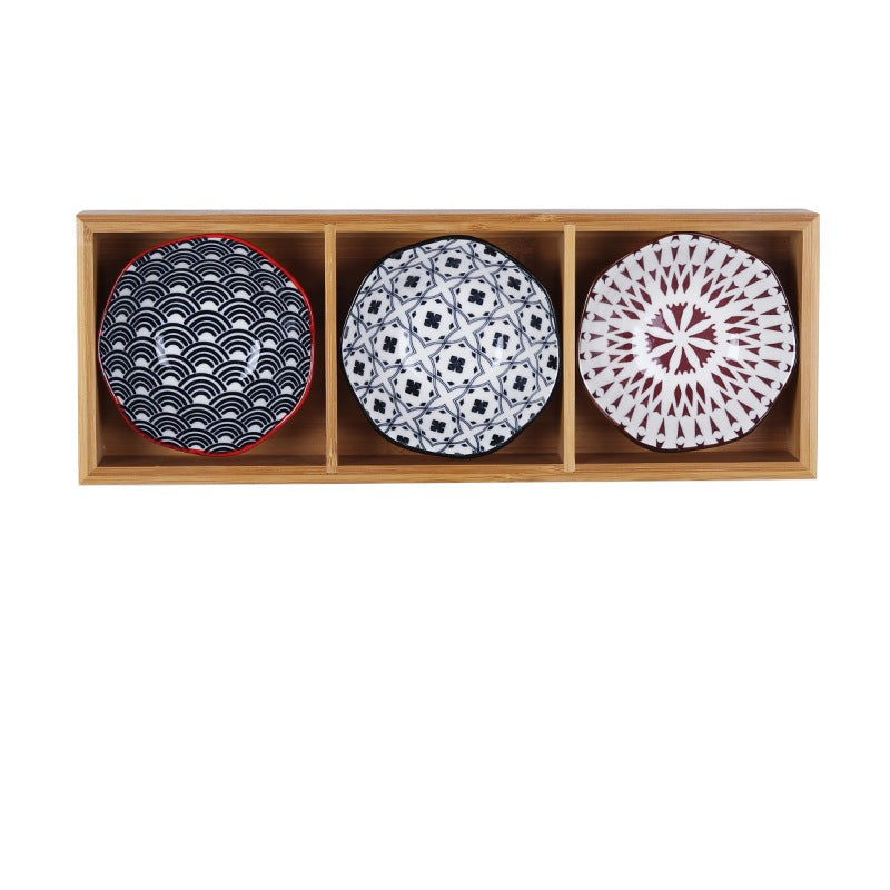 Japanese Appetizer Plates 3 Piece Serving Tray Set | Ceramic
