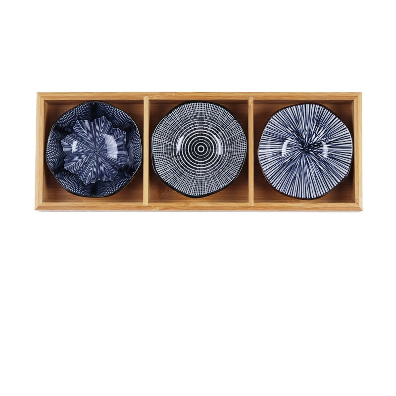 Japanese Appetizer Plates 3 Piece Serving Tray Set | Ceramic