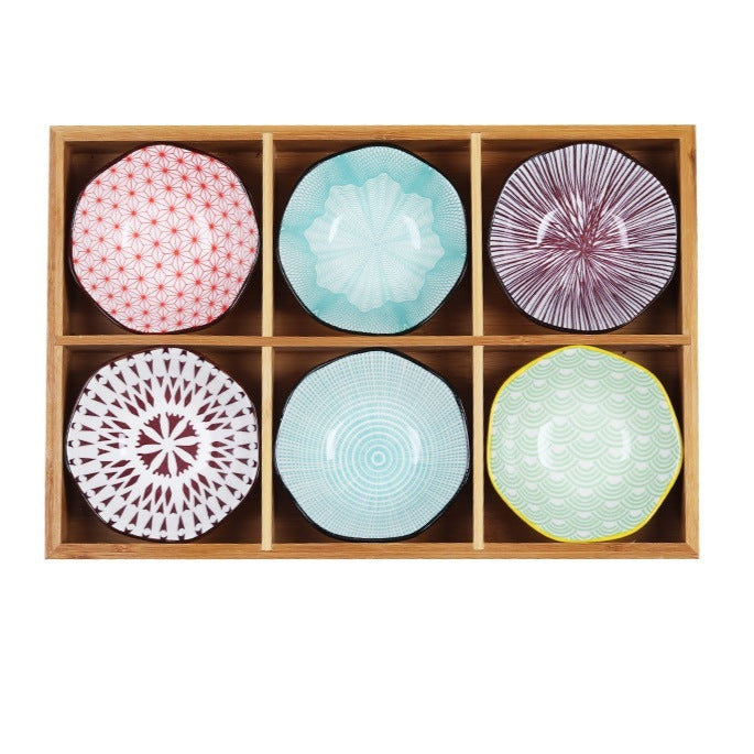 Japanese Appetizer Plates 6 Piece Serving Tray Set | Ceramic