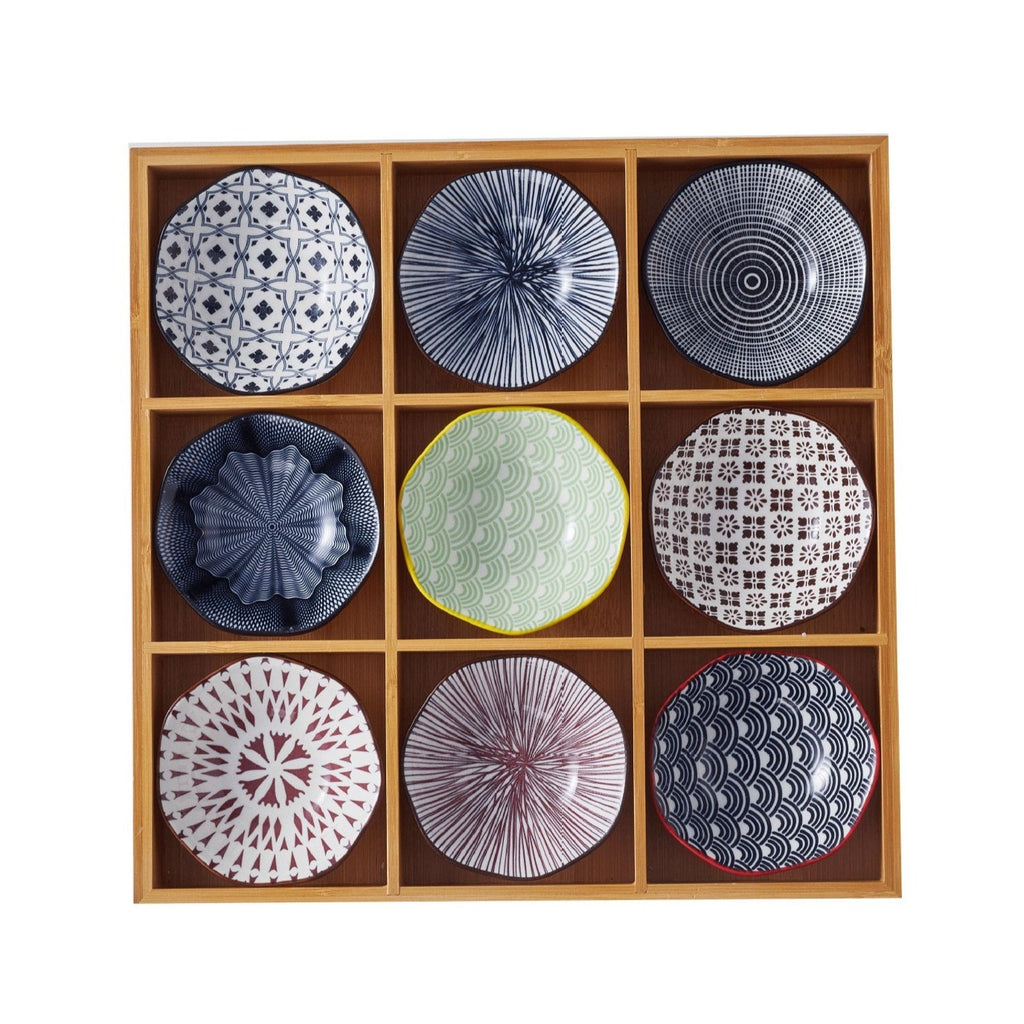 Japanese Appetizer Plates 9 Piece Serving Tray Set